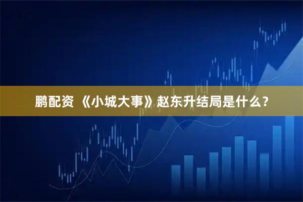 鹏配资 《小城大事》赵东升结局是什么？